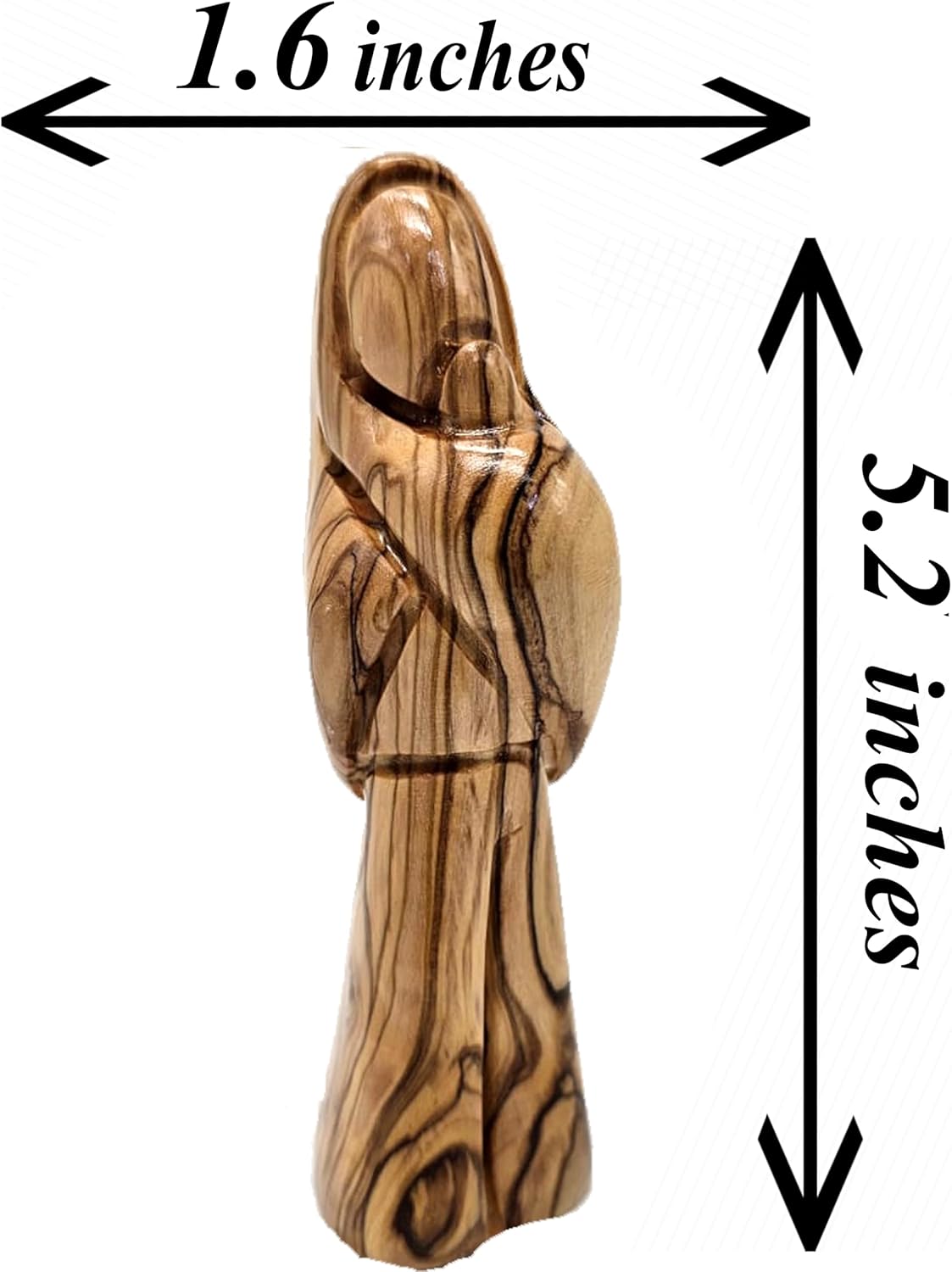 Zuluf Virgin Mary Holding Jesus 52 Olive Wood Statue