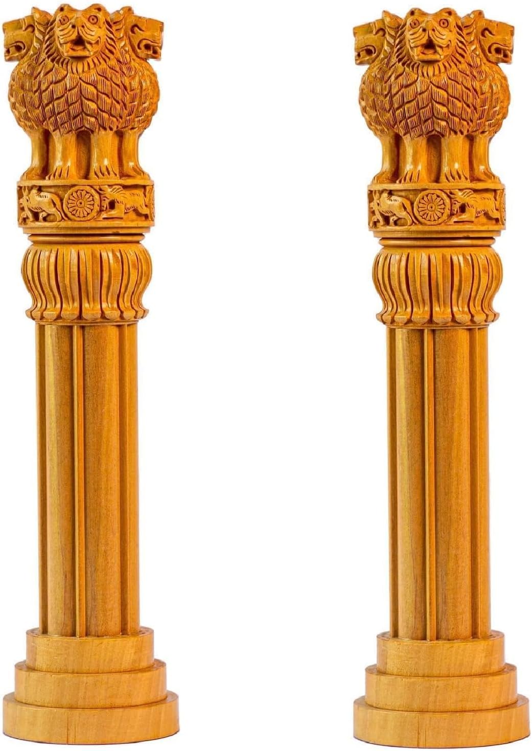 Samyuktha Wooden Ashoka Stambh Desk 6 Inch-Pack of 2