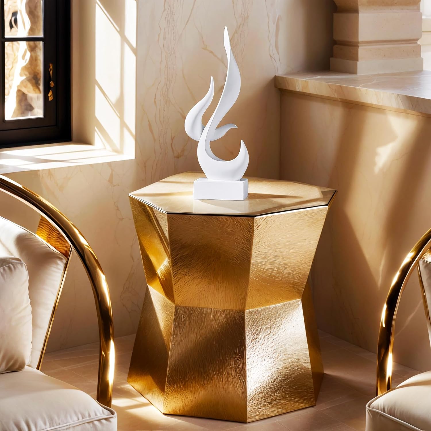Dosker White Flame Sculptures Home Decor