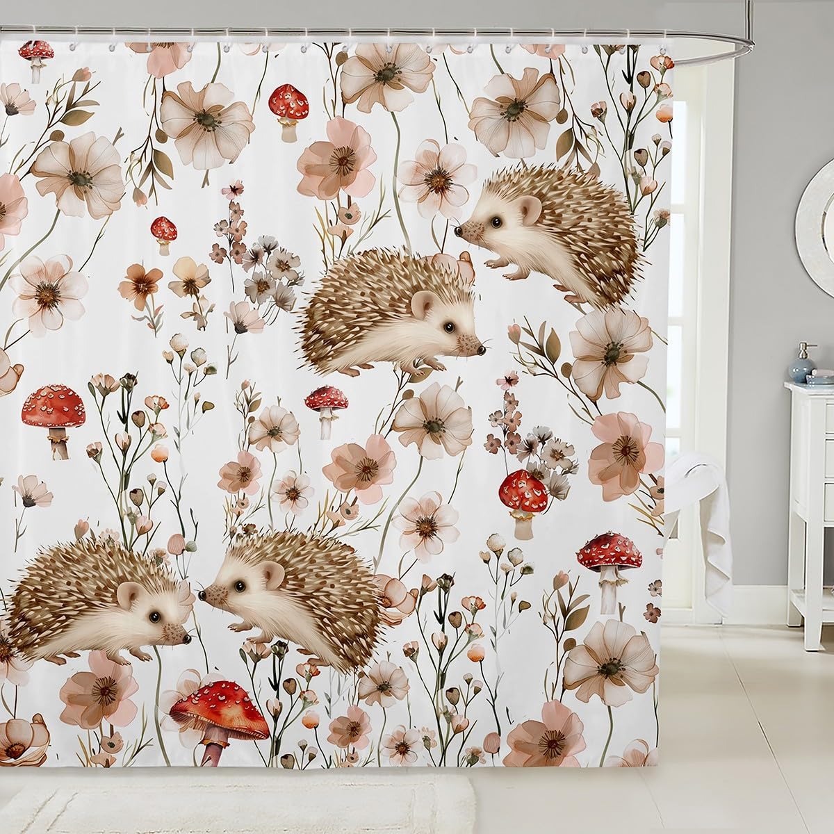 Erosebridal Kids Hedgehog Shower Curtain Set