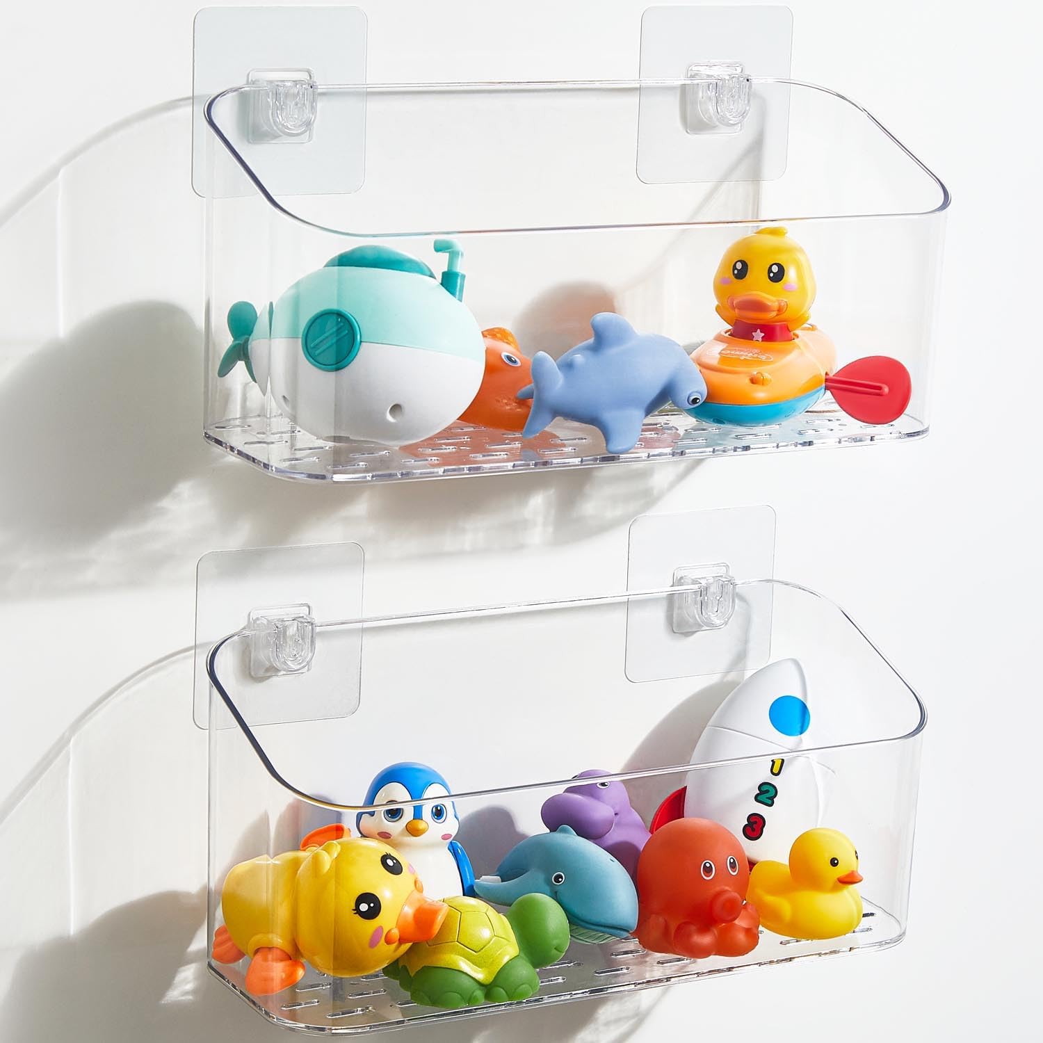 UNIKON Clear Bath Toy Storage Organizer 2 Pack