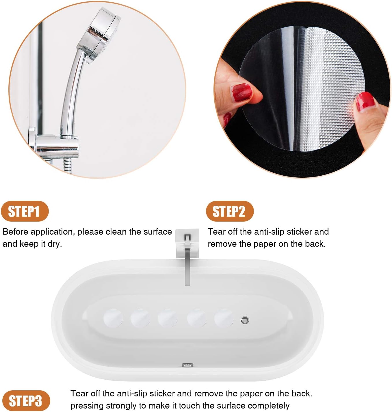 Secopad 36PCS Non-Slip Bathtub Stickers Set