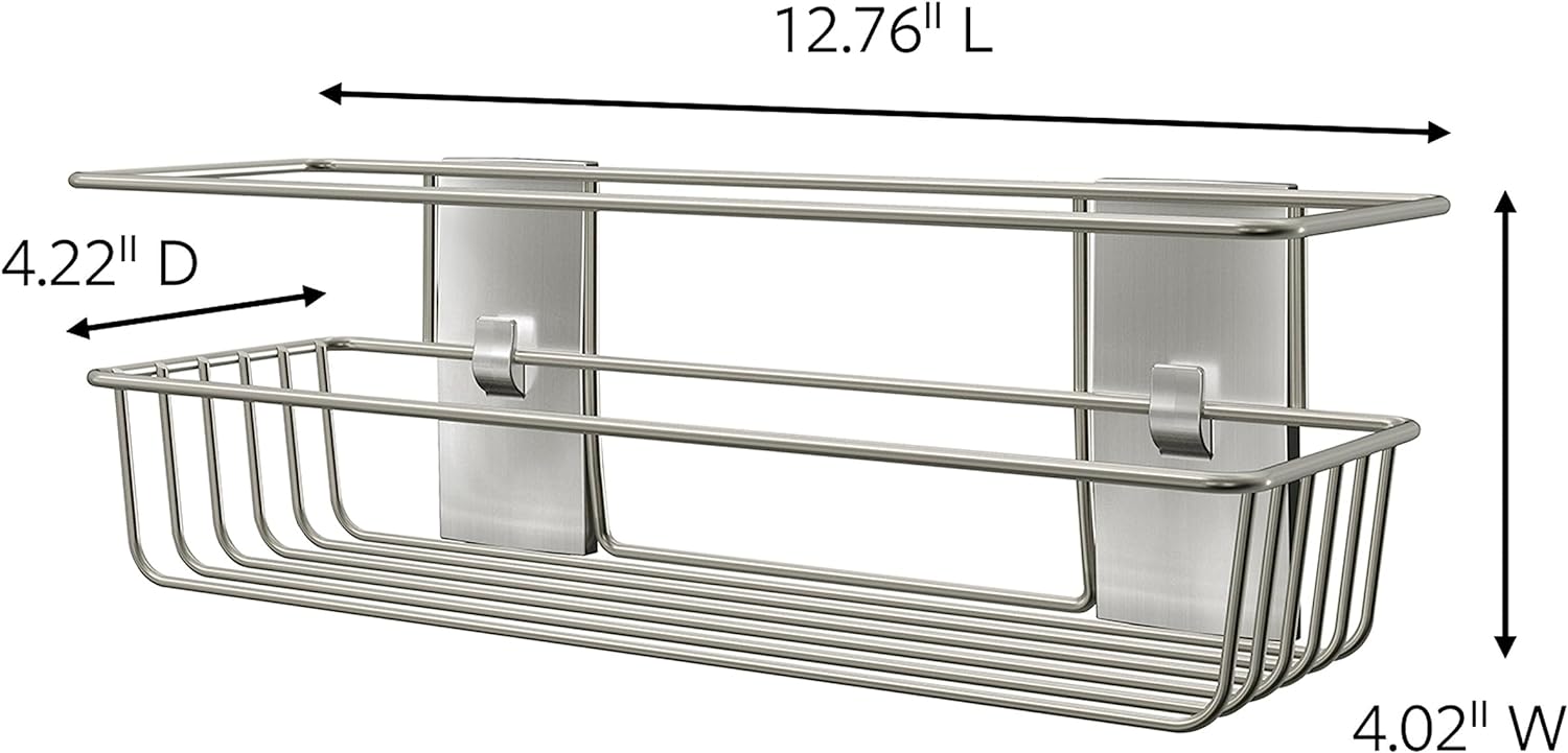 Command Shower Caddy Satin Nickel with Water Resistant Strips