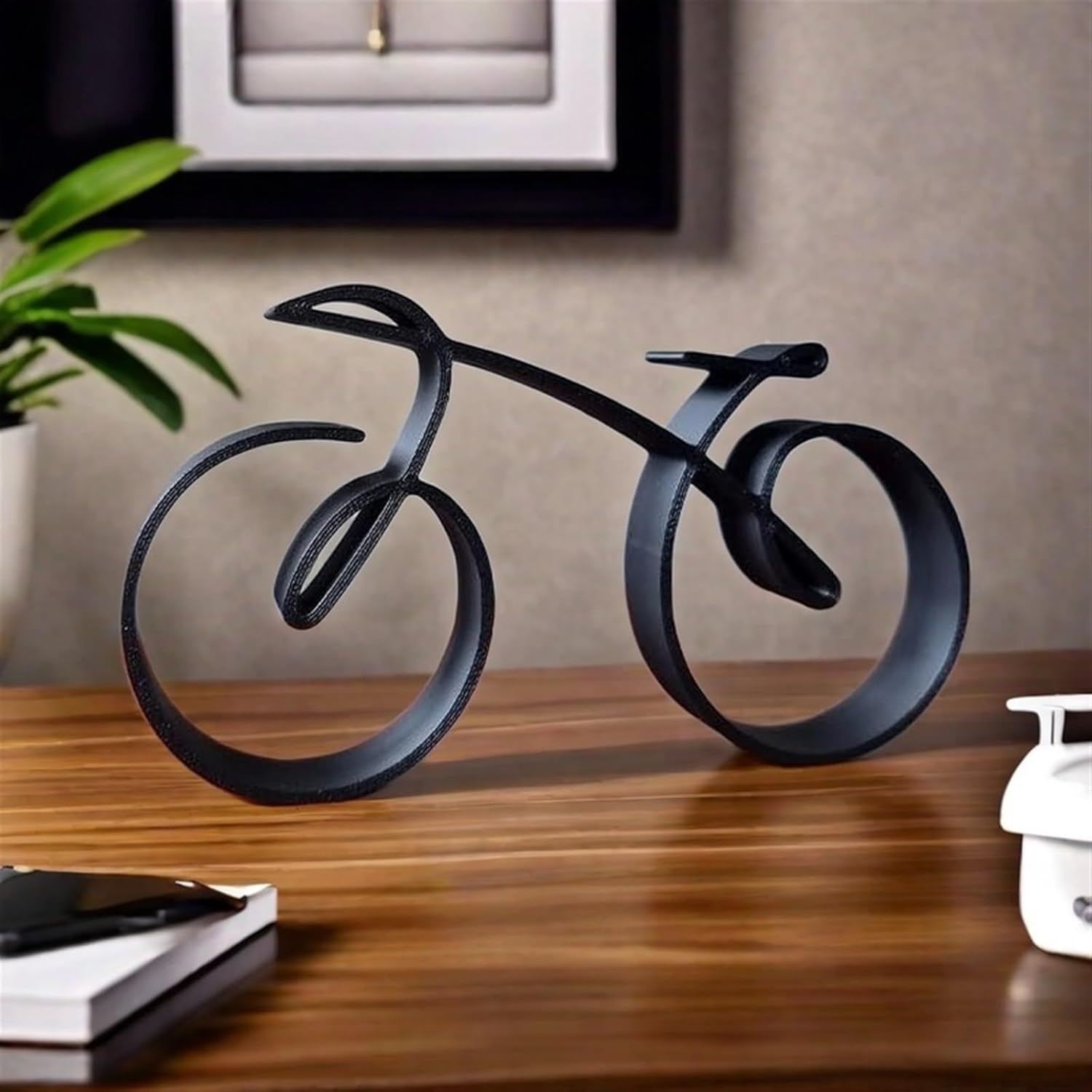 Minimalistic Bicycle Wire Sculpture Wall Art