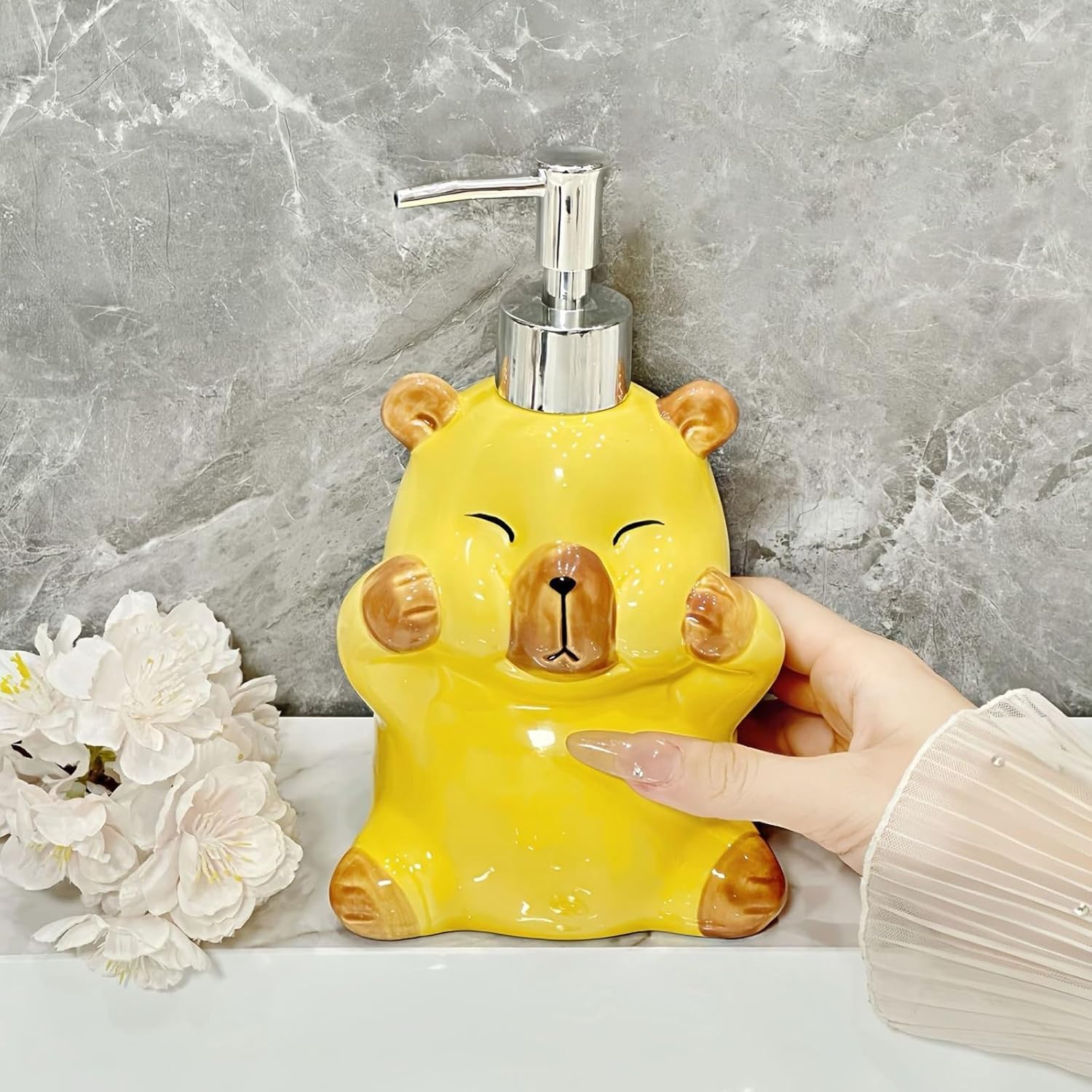 Cute Capibara Soap Dispenser for Bathroom Kitchen