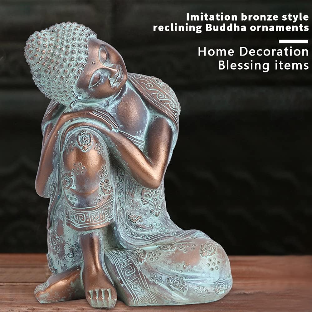 Hand Painted Buddha Statue Southeast Asian Style Decor