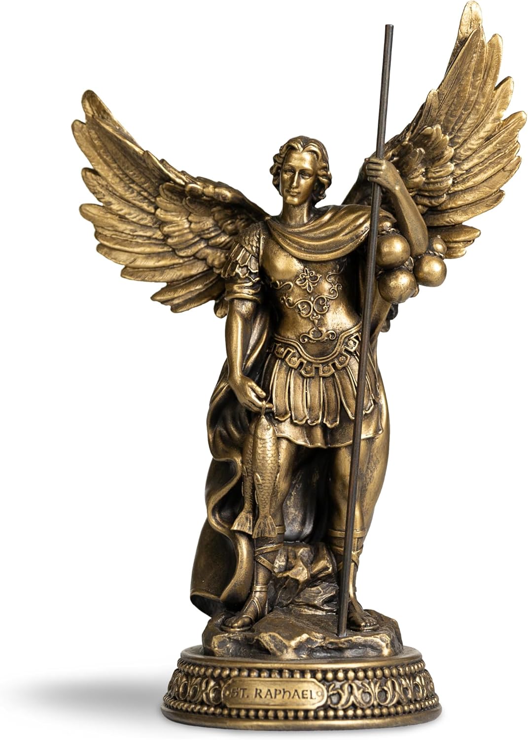 102 Inch Saint Raphael Bronze Statue with Name Plate