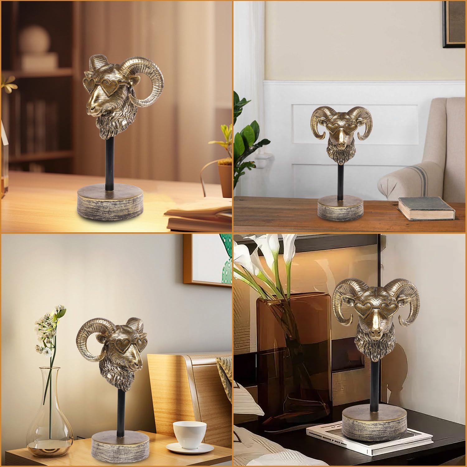 Handcrafted Resin Bighorn Sculpture - Modern Home Decor 1
