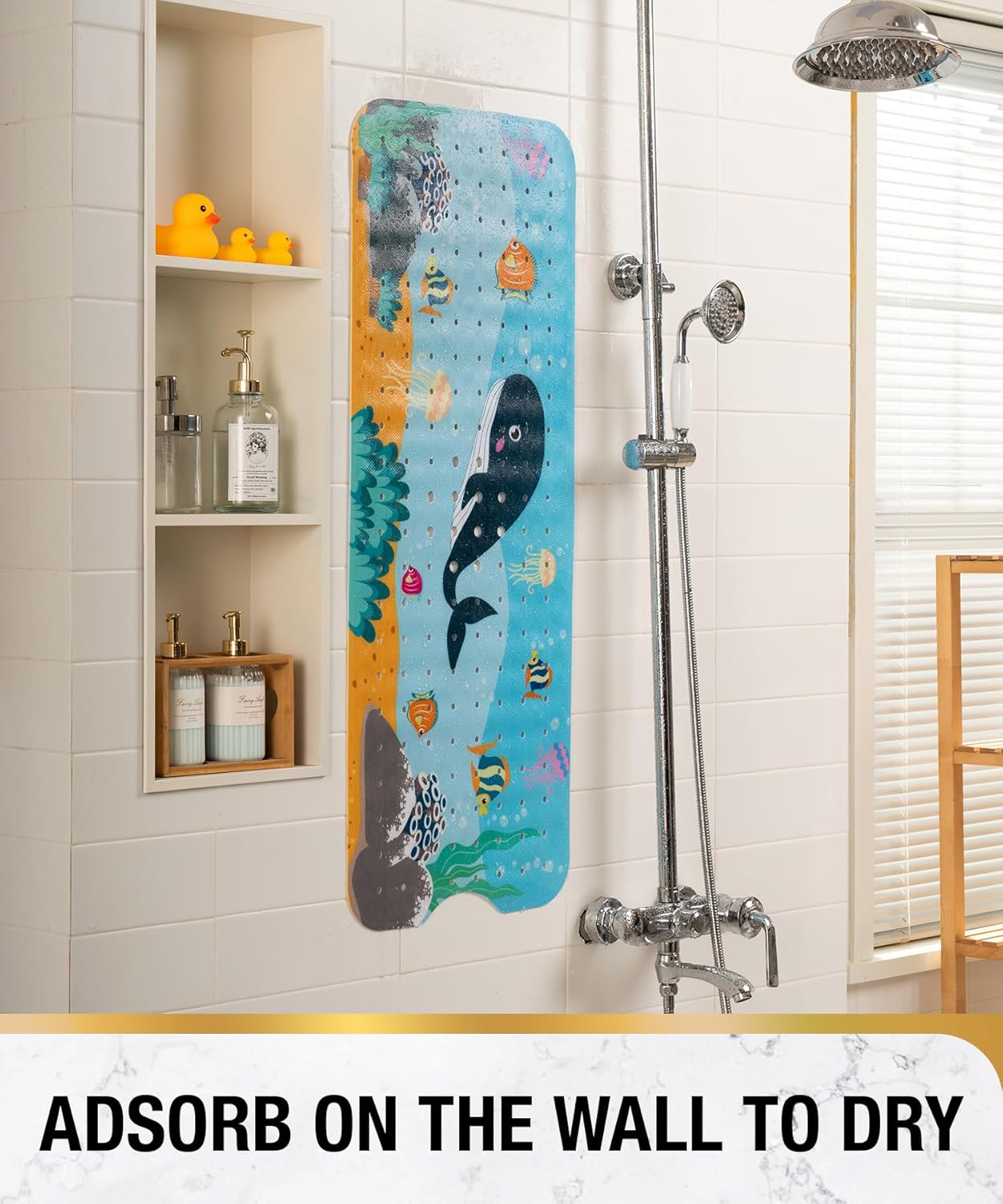 HITSLAM Baby Bath Mat with Whale 40x16 Inch Non-Slip 1