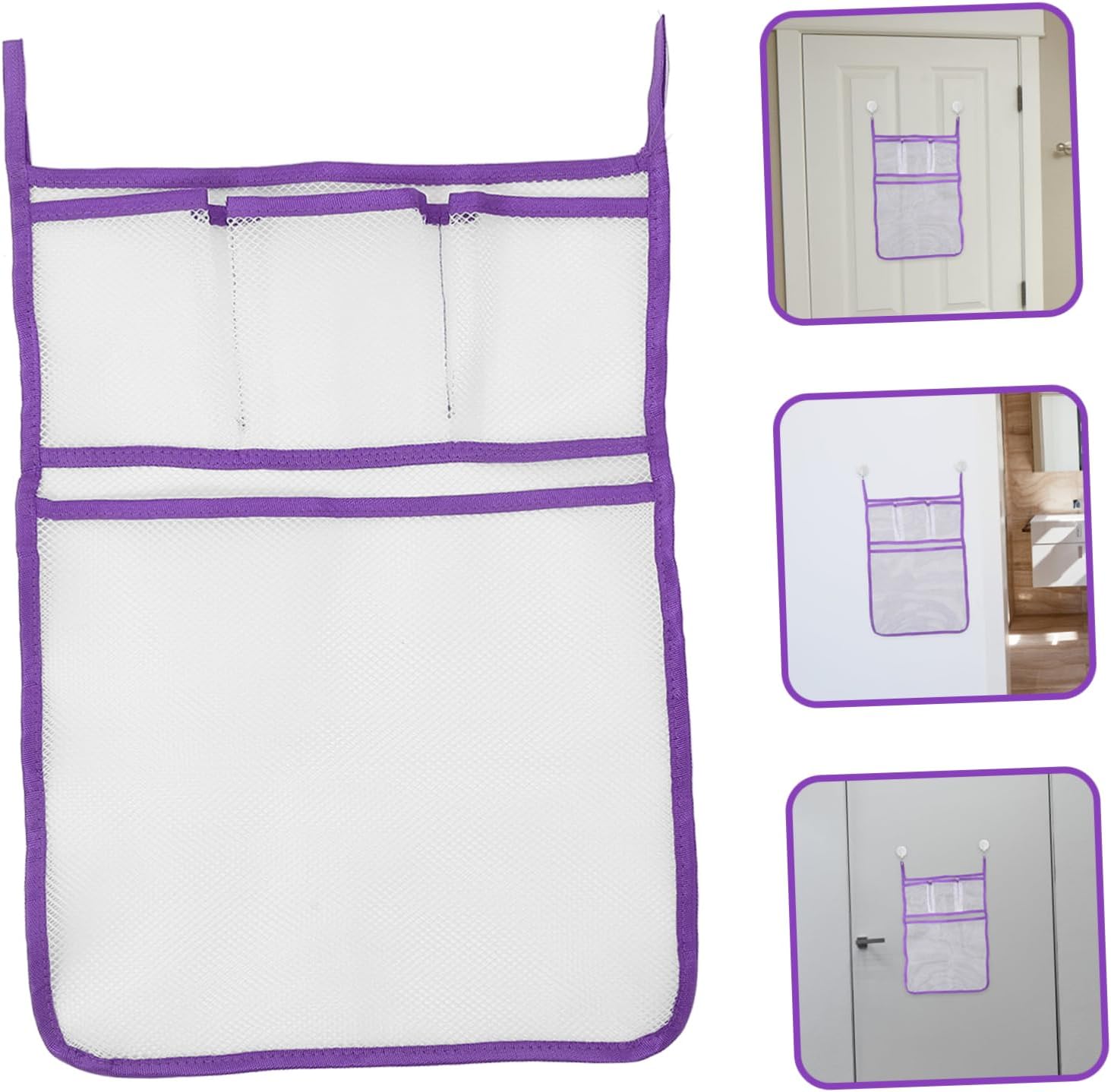 Hoement Bathroom Travel Organizer Hanging Pockets Mesh Storage Bag