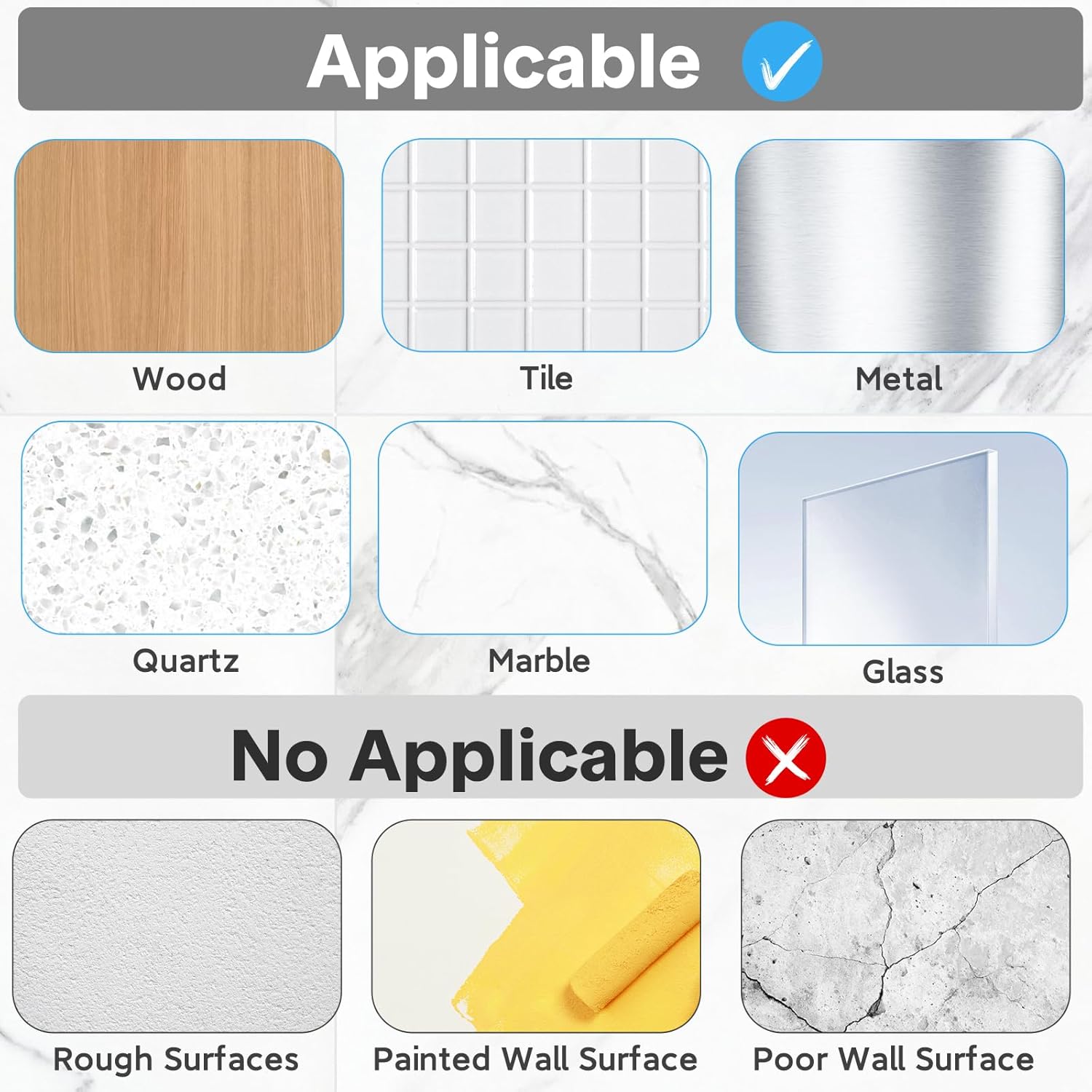 Lsnisni 3 Pack Waterproof Adhesive Strips for Shower Caddy