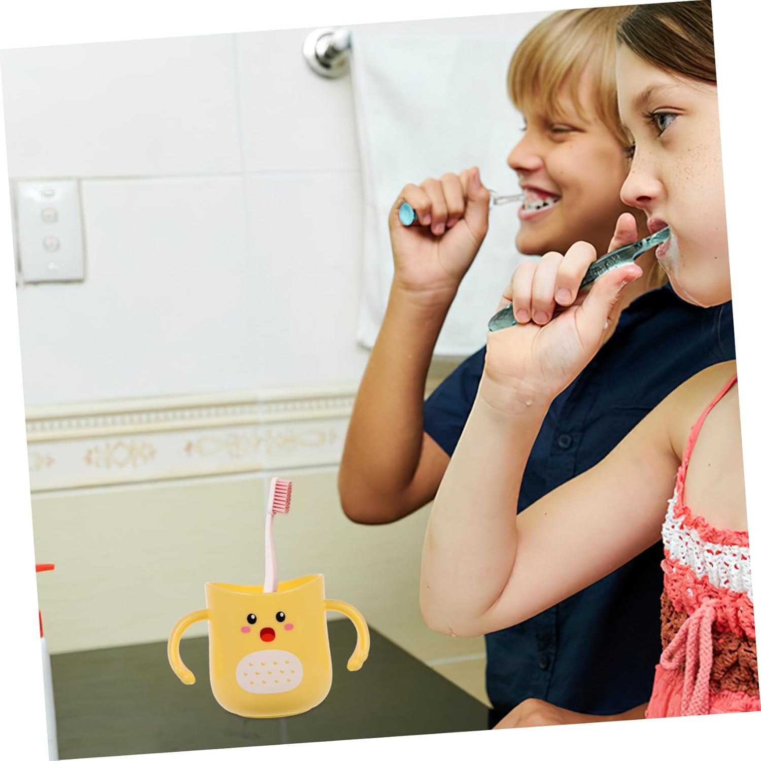 Hoement Durable Cartoon Toothbrush Holder Mug 1