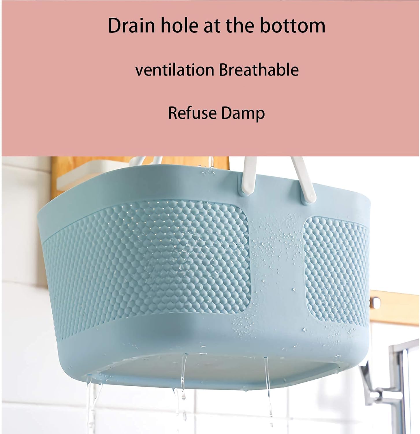 Shower Caddy Basket - Large Capacity Thick Plastic Organizer with Handles Drainage Toiletry Bag
