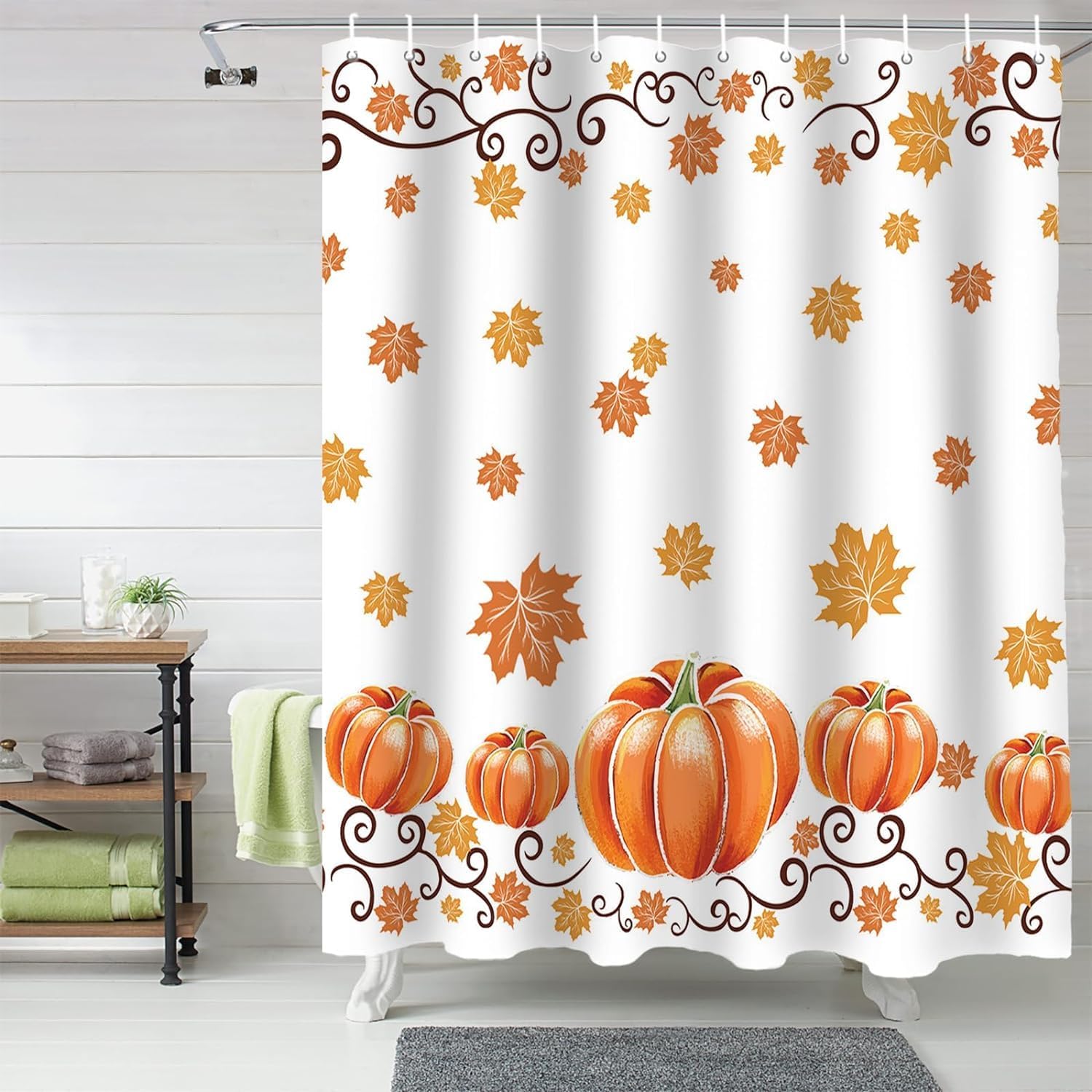Vandarllin Fall Halloween Thanksgiving Shower Curtain Set