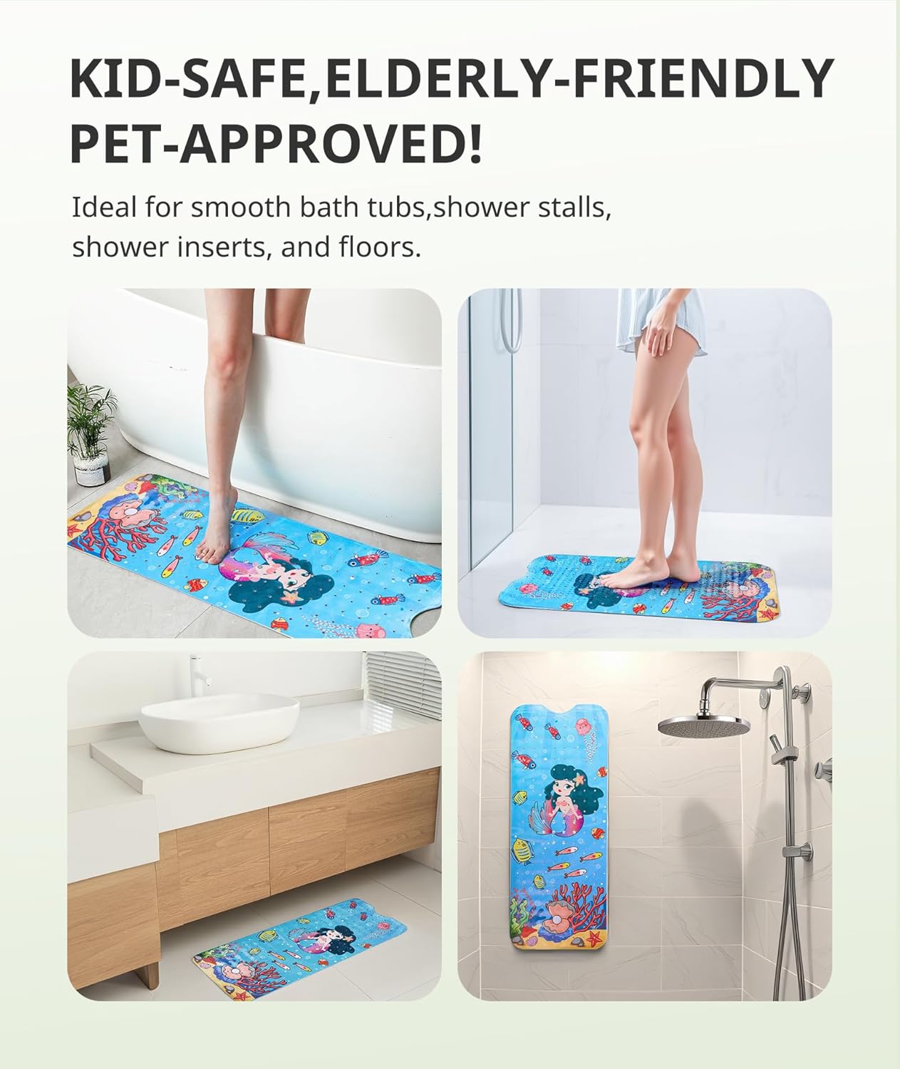 Daugee Cartoon Baby Bath Mat 40x16 Non-Slip