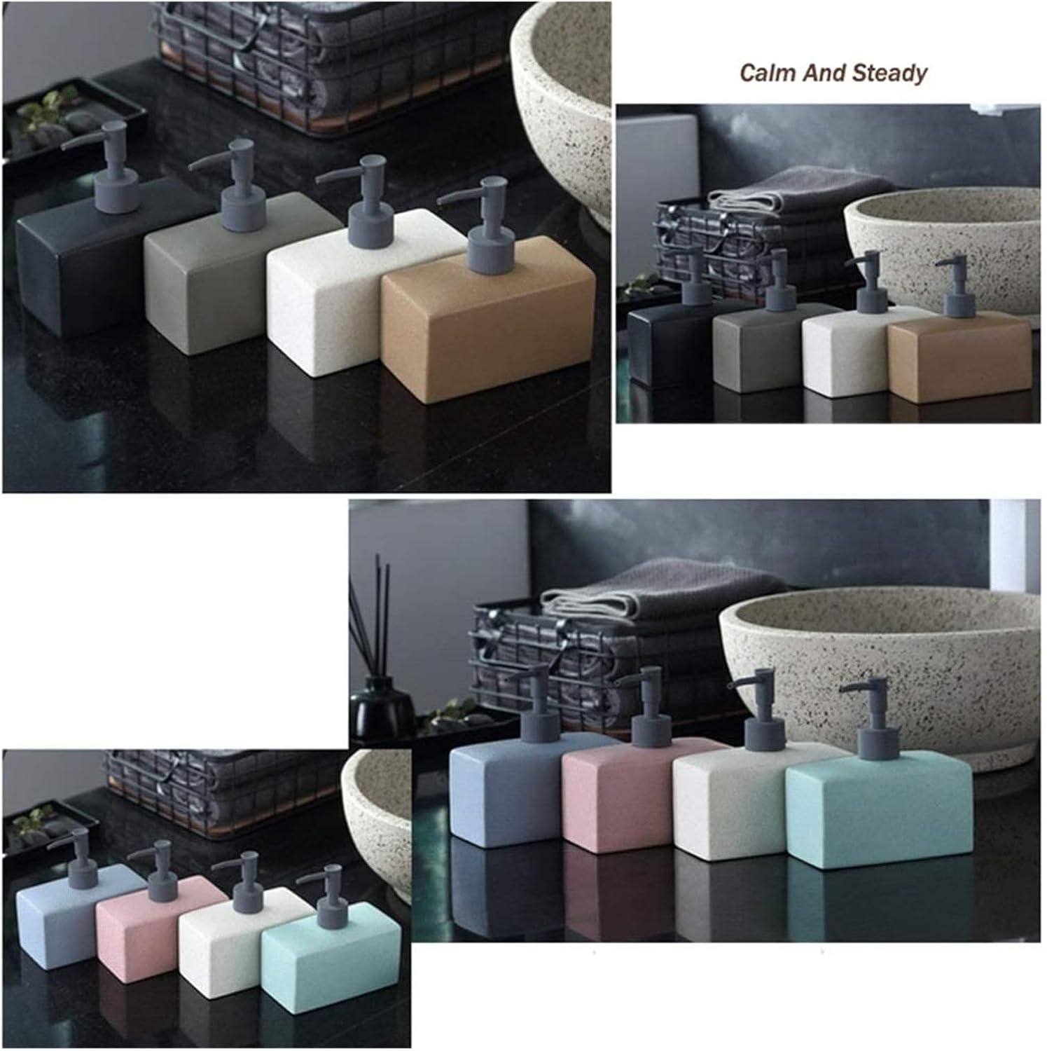 OXOAMP Square Ceramic Soap Dispenser 500ml