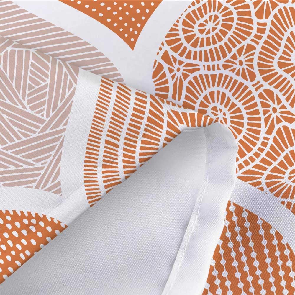 JAWO Orange Grey Shower Curtain Set 72x72 Inch