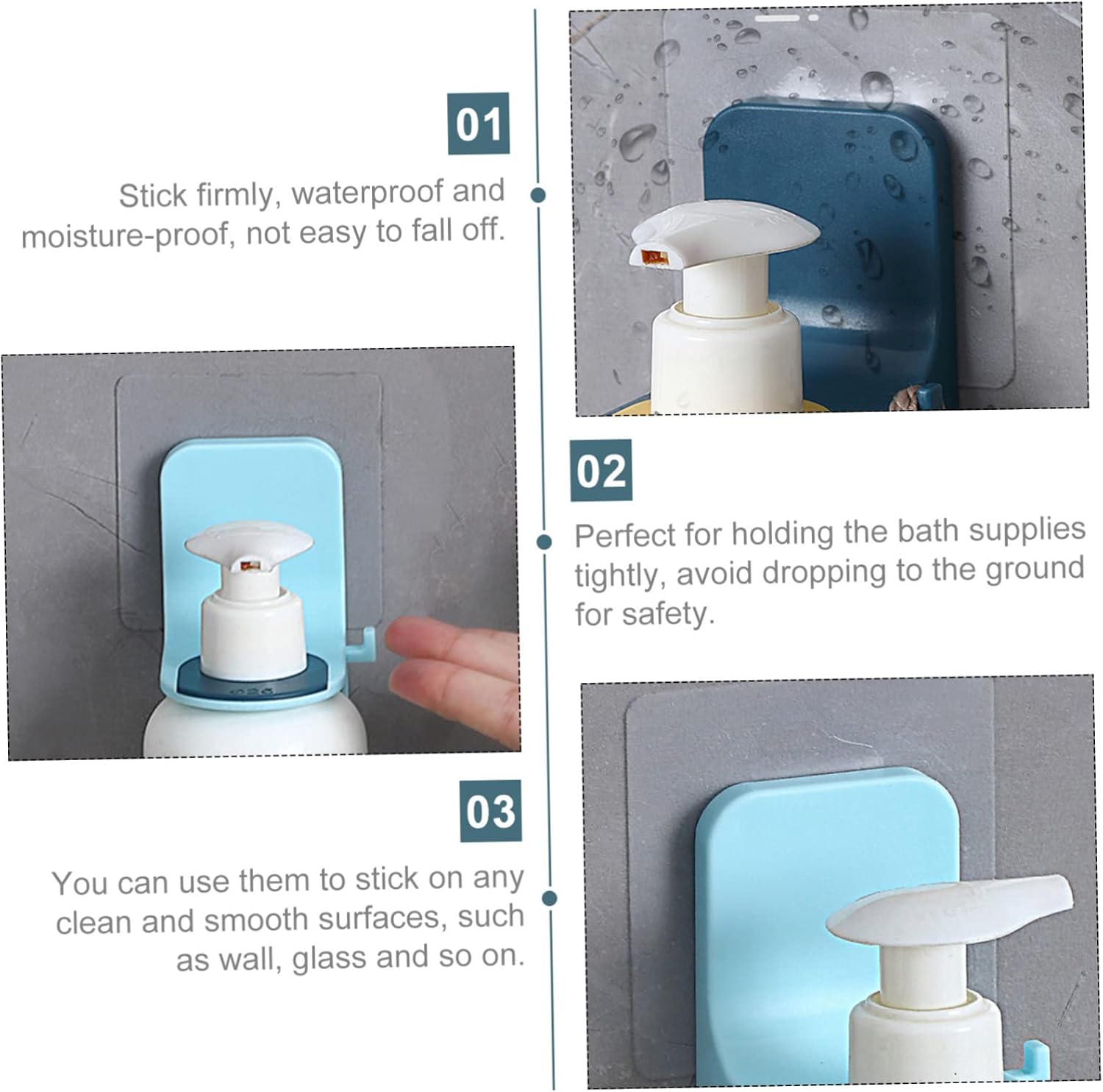 ULTECHNOVO 4Pcs Wall-Mounted Shampoo Holder Organizer