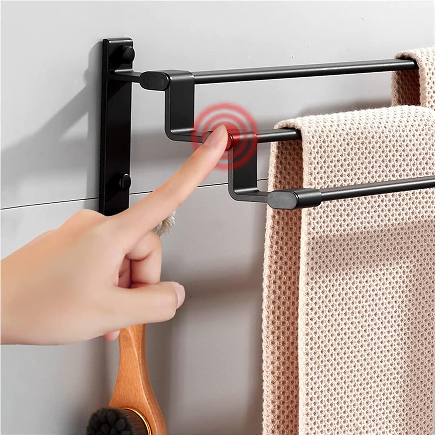ALDEPO 3-Tier Matte Black Towel Rack Wall Mount