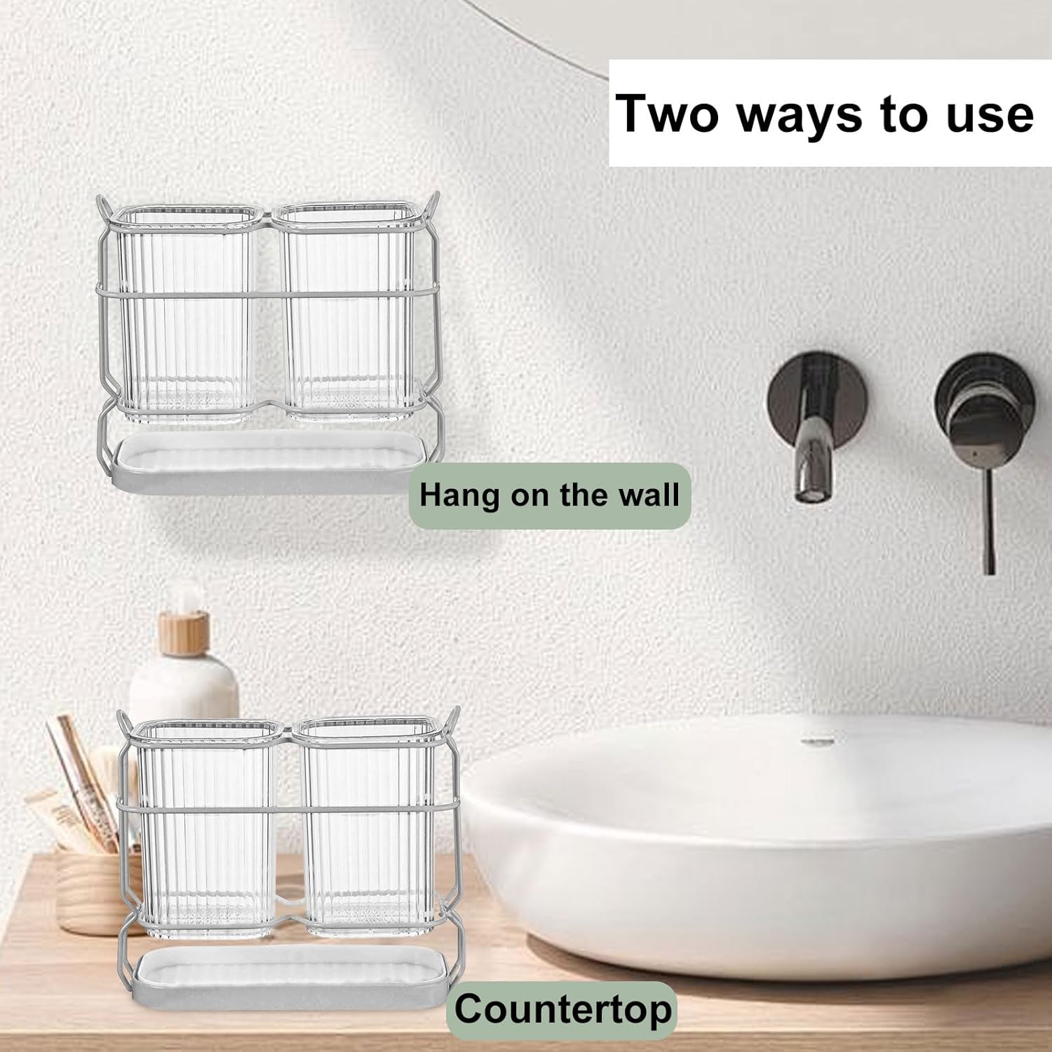 HDFCLUP White Toothbrush Holder with Drain Tray