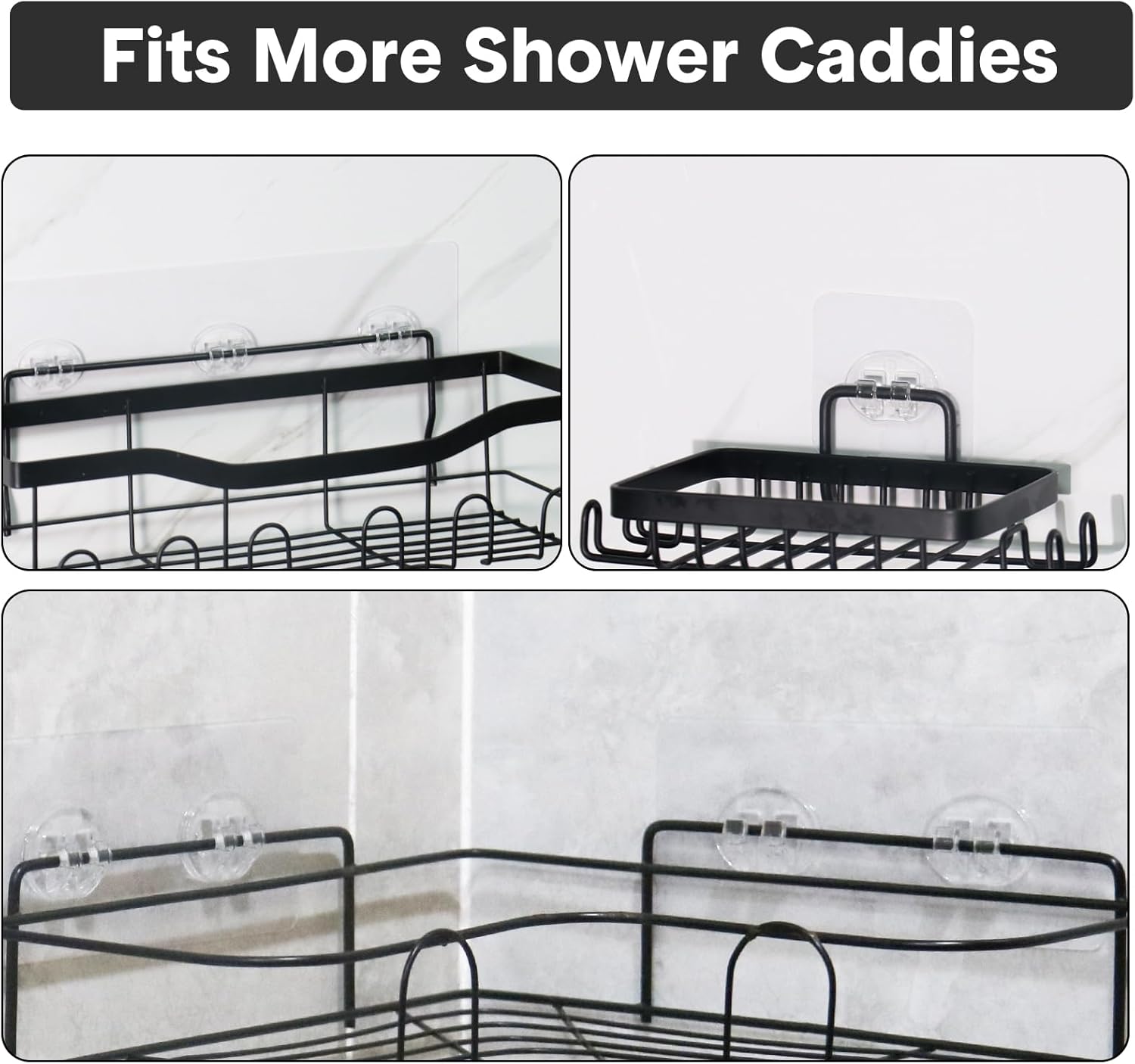 Lsnisni 3 Pack Waterproof Adhesive Strips for Shower Caddy