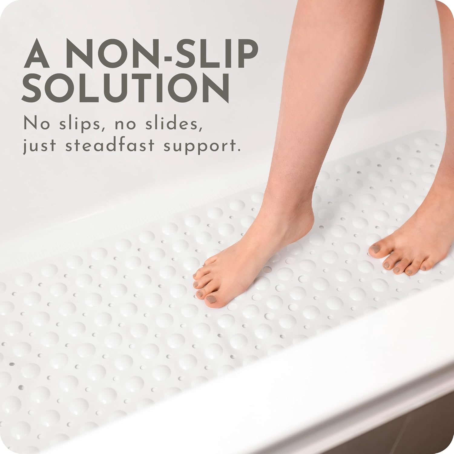AH Artisan Home White Bath Mat 100x40cm Non Slip