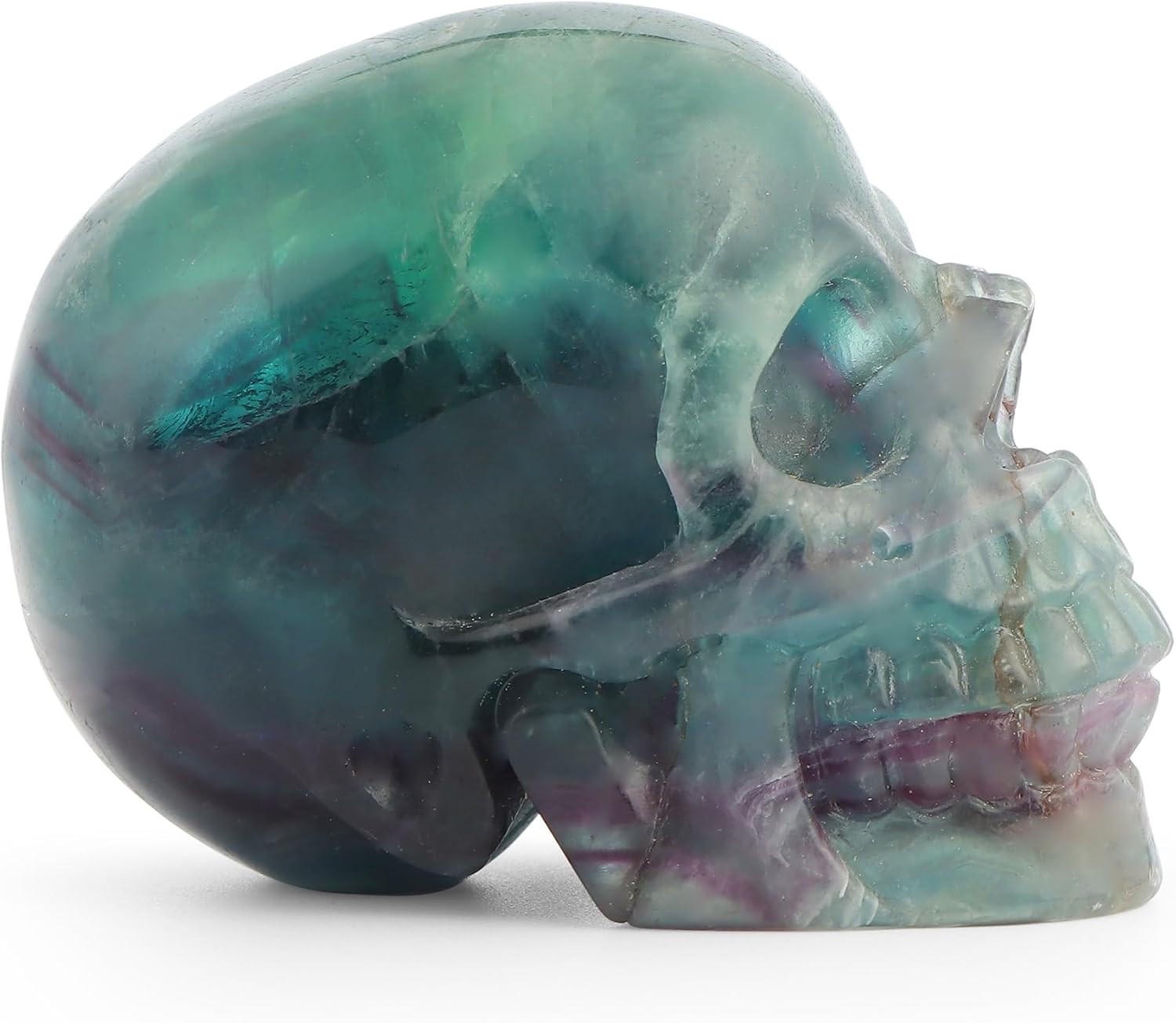 LEADGEM Rainbow Fluorite Crystal Skull Statue 30 Inch