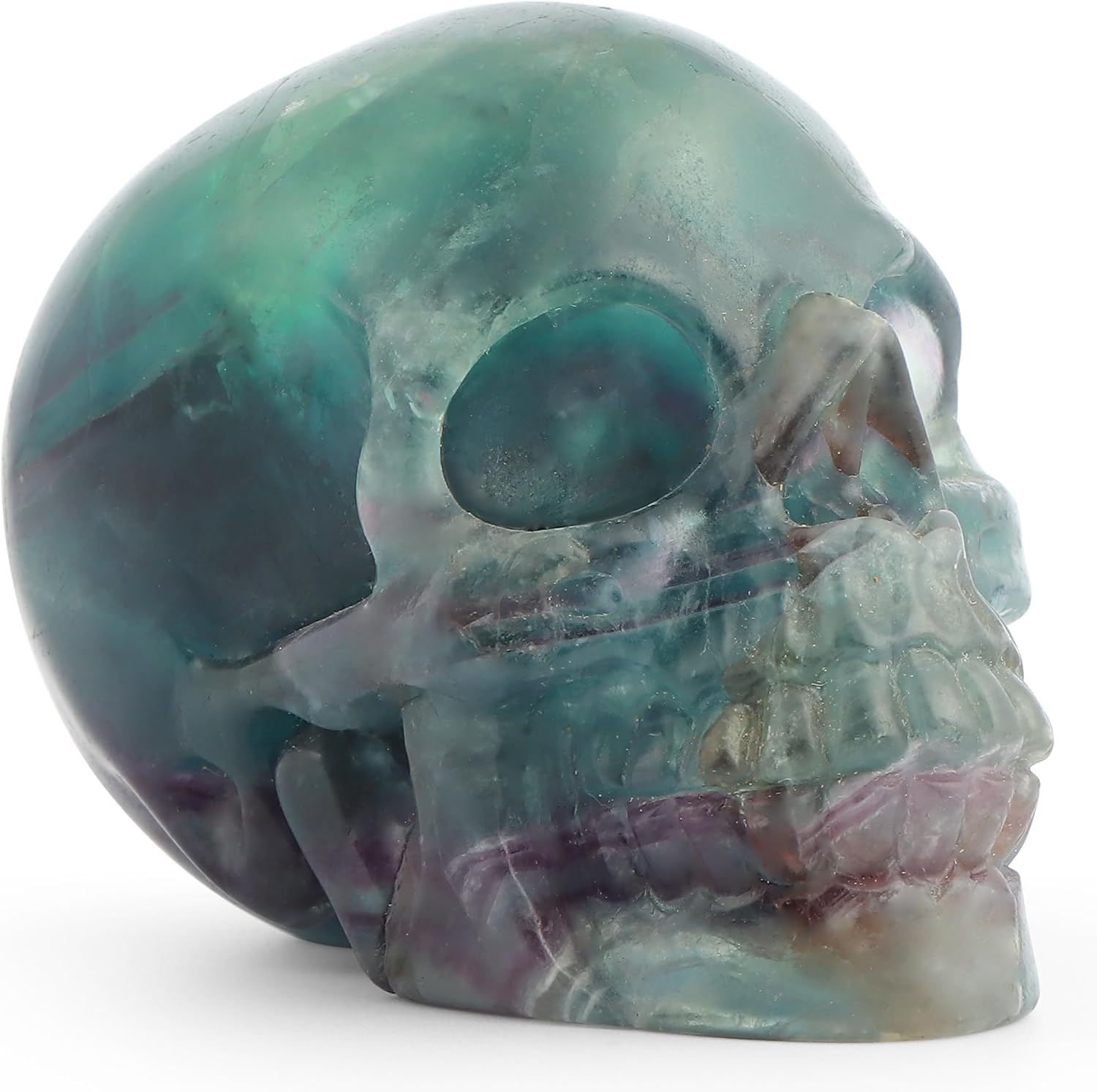 LEADGEM Rainbow Fluorite Crystal Skull Statue 30 Inch