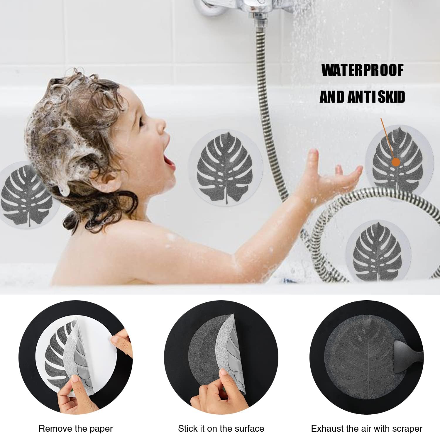 Secopad Non Slip Bathtub Stickers with Premium Scraper
