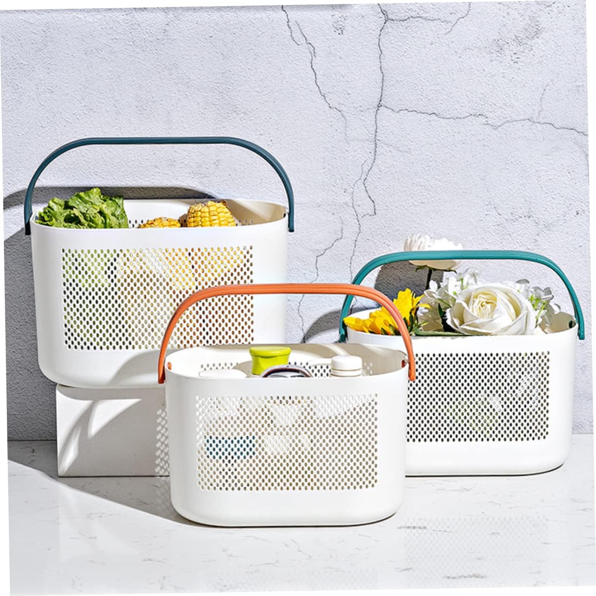 Cabilock Portable Shower Basket with Handles for Home and Travel