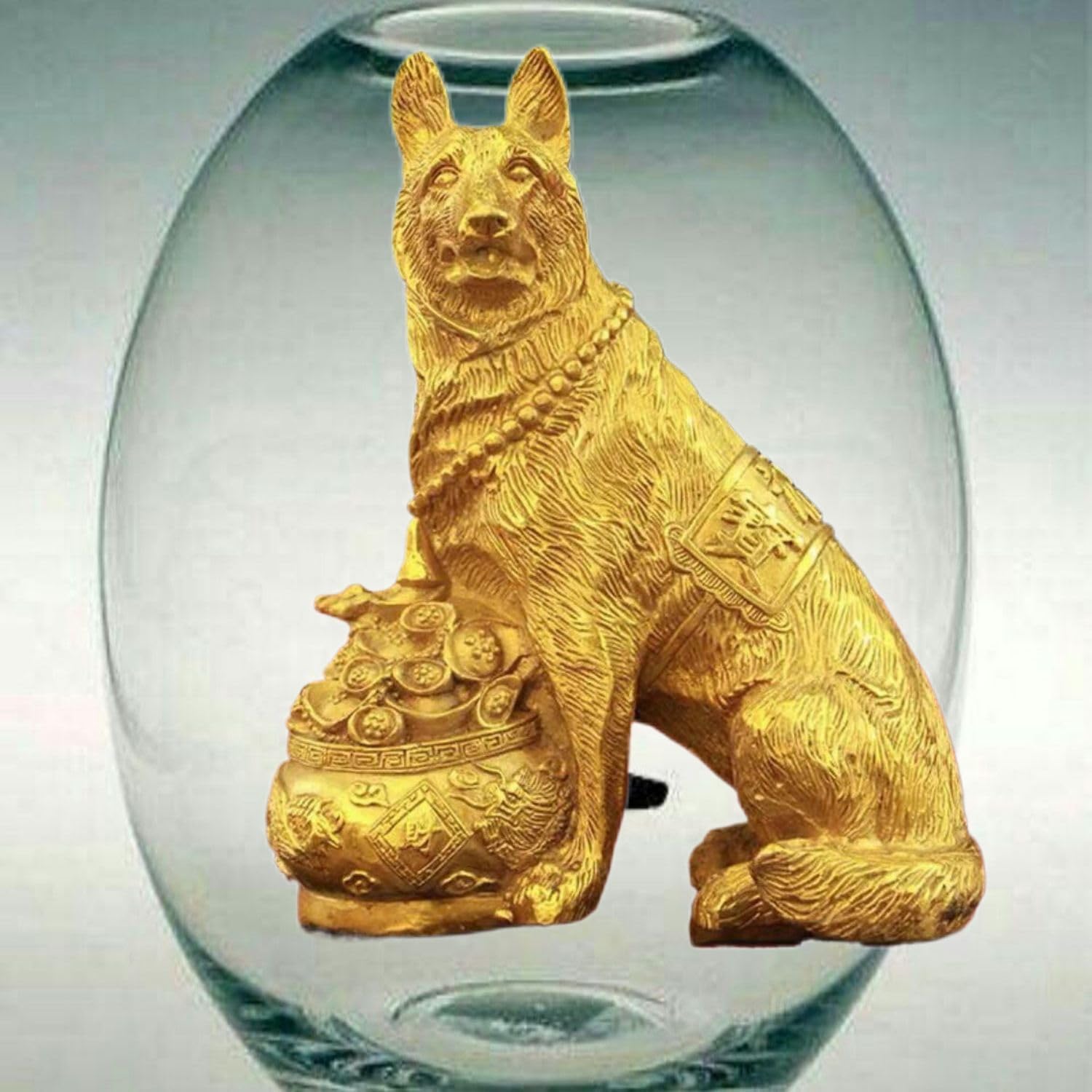 Ecqizer Feng Shui Lucky Dog Figurine Home Office Decoration