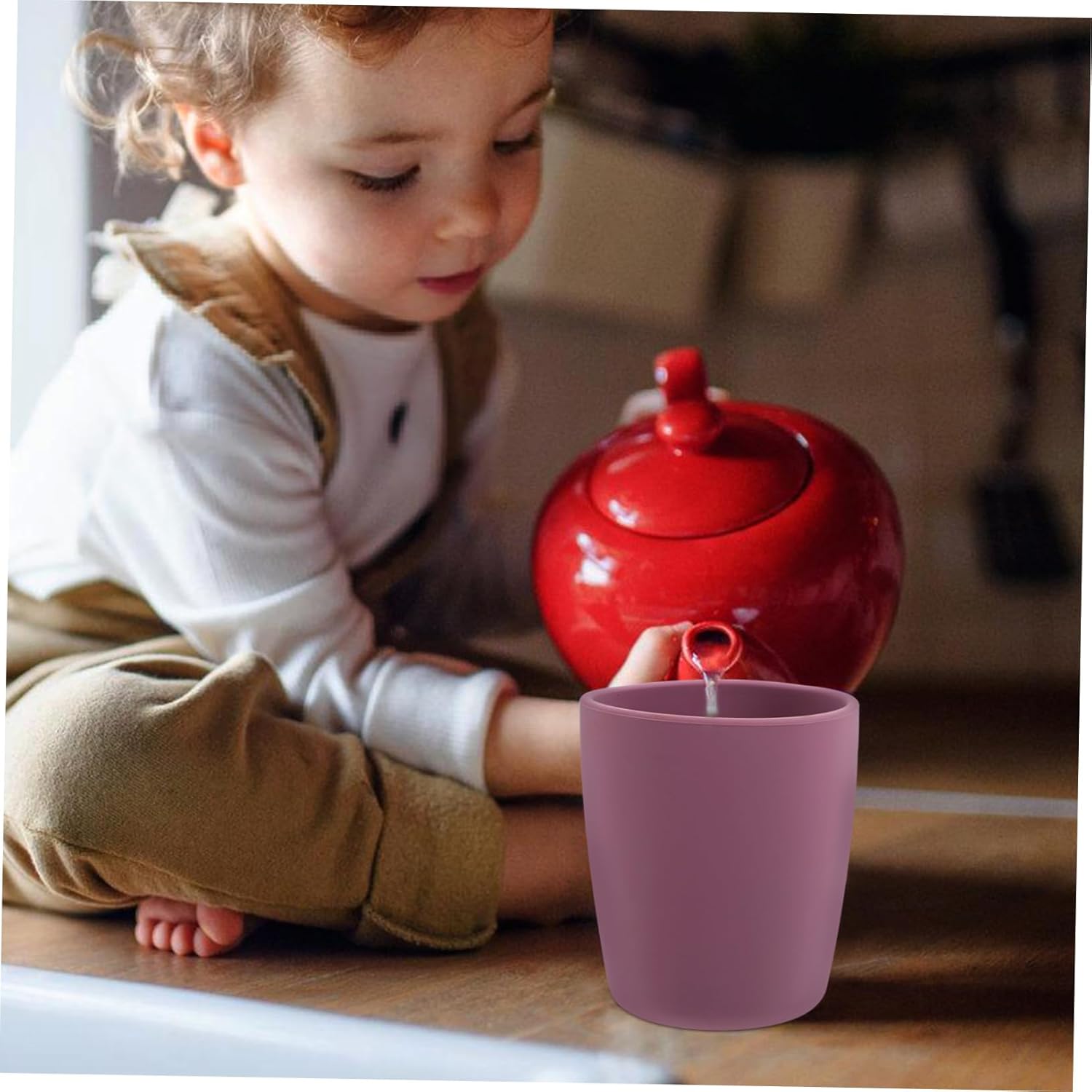 Luxshiny Spill-Proof Silicone Toddler Cup with Handle