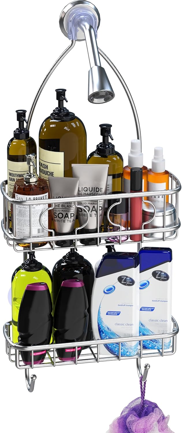 Simple Houseware Stainless Steel Shower Head Caddy Organizer