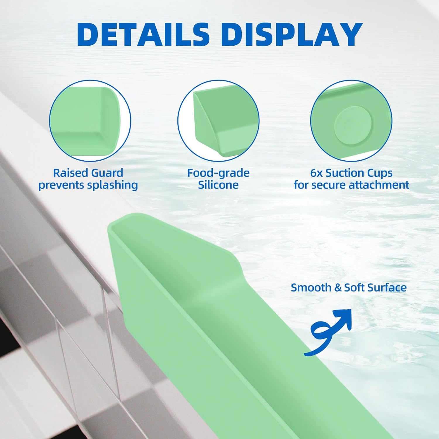 Resseor Splash Guard for Kids Tub - 2 Packs Green