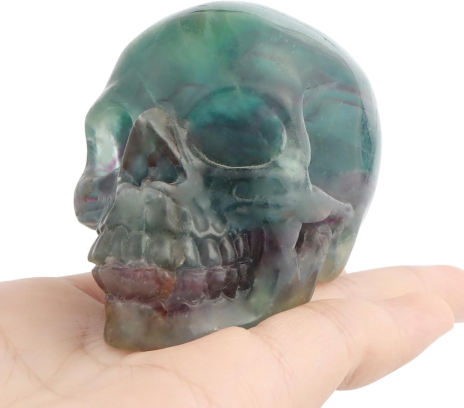 LEADGEM Rainbow Fluorite Crystal Skull Statue 30 Inch