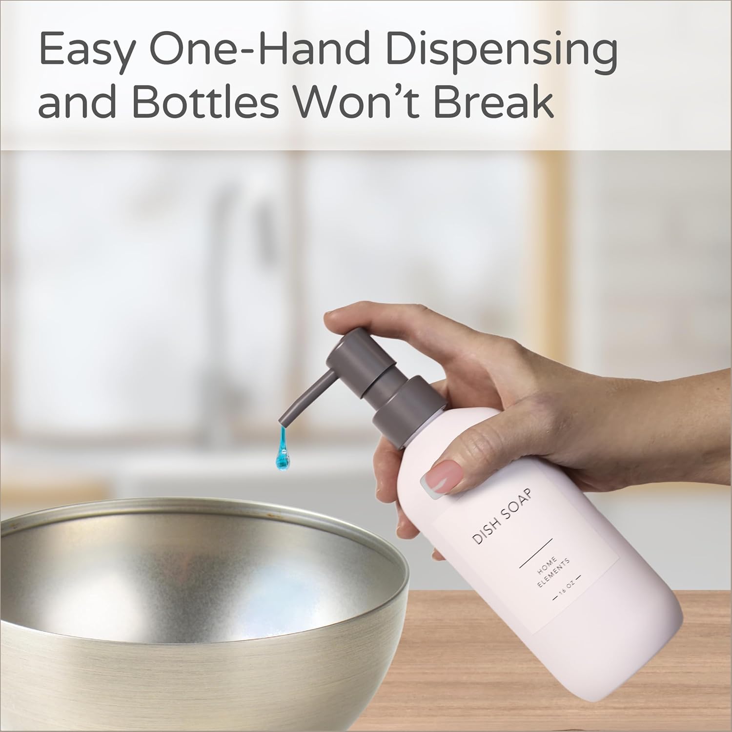 Spacewiser Shatter-Free Soap Dispenser Set with Pump and Tray