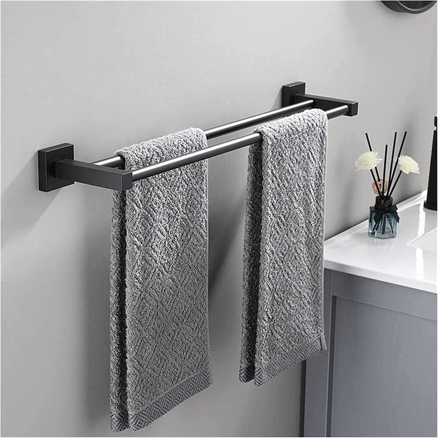ALDEPO Double Towel Rail Wall Mounted Organizer