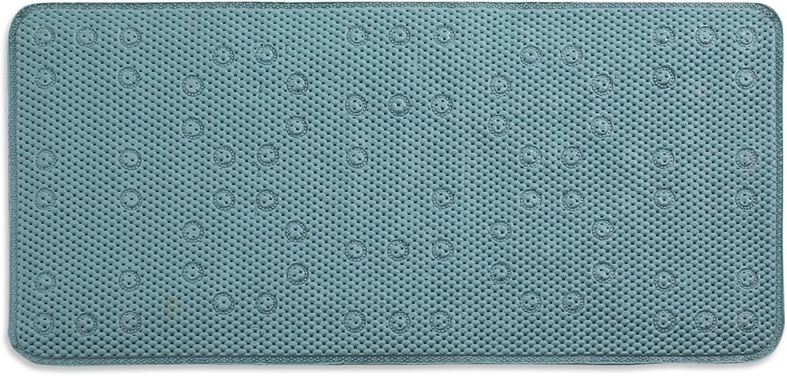 Zahari Home Anti-Slip Tub Mat with Suction Cups - Teal 17x36 1