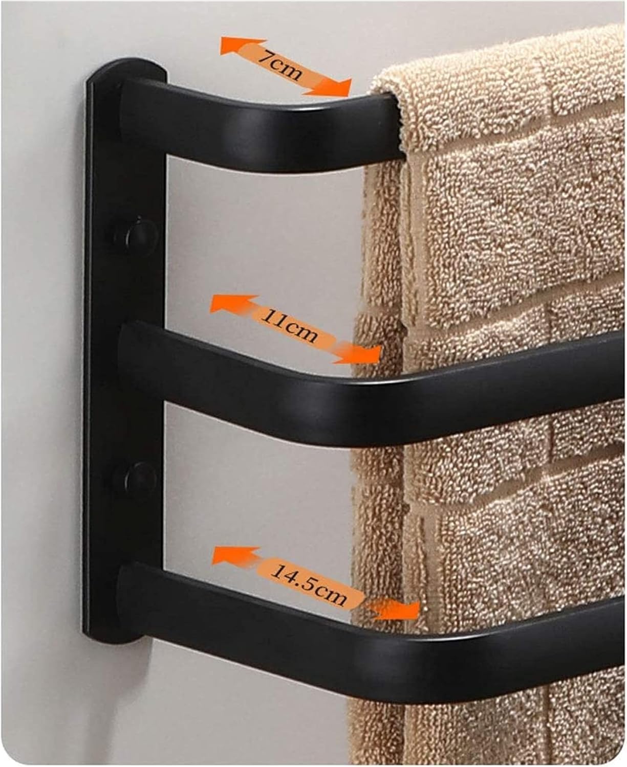ALDEPO Multilayer Aluminum Towel Rack with 2 Hooks