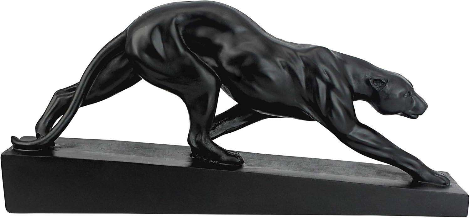 Design Toscano Panther on the Prowl Art Deco Statue 16 Inch Black