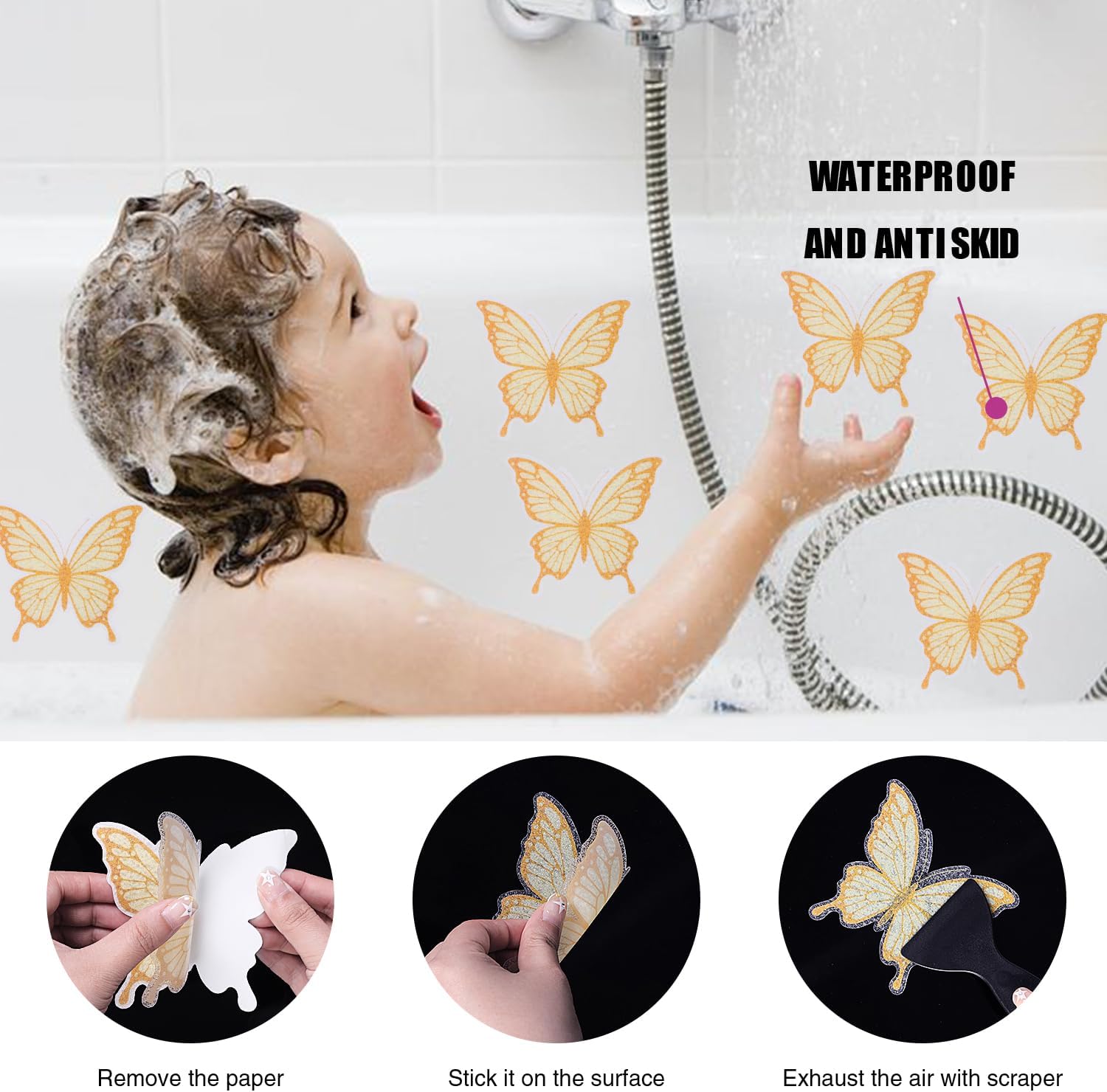 20 PCS Non Slip Bathtub Stickers with Premium Scraper