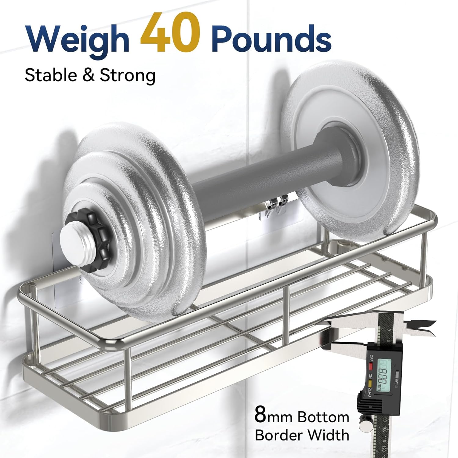 YASONIC 2 Pack Shower Caddy with Removable Hooks