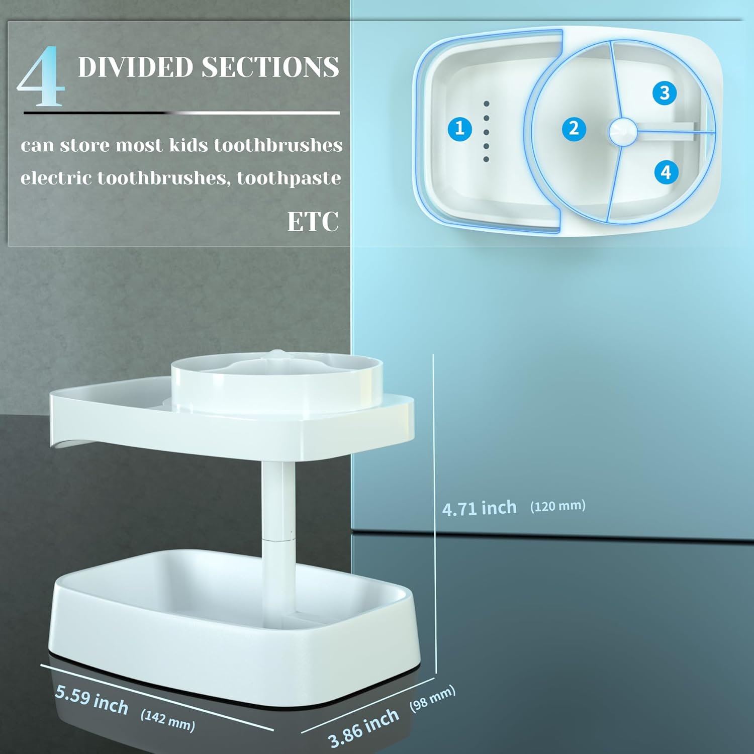 CRKIOB Family Toothbrush Holder with Drainage and Ventilation 1