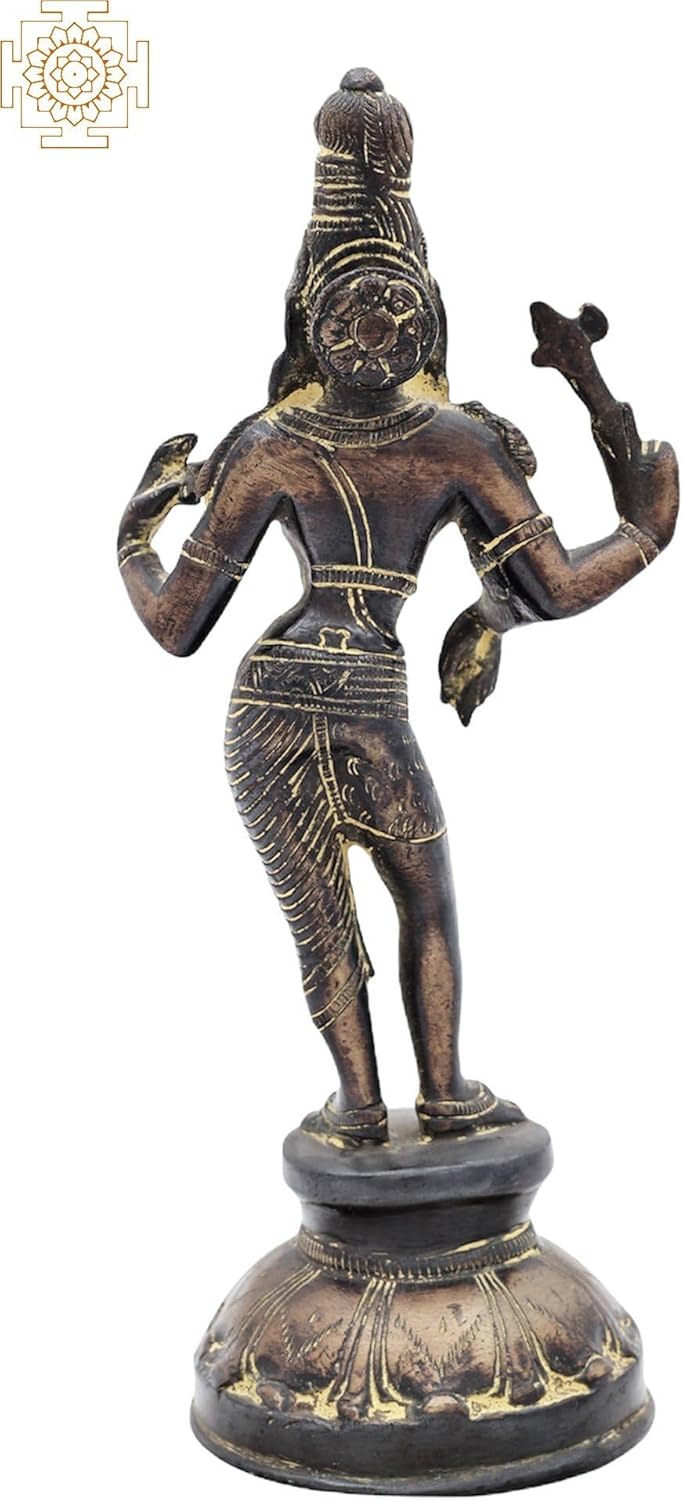 Exotic India Brass Ardhanarishvara Statue 8 Inch