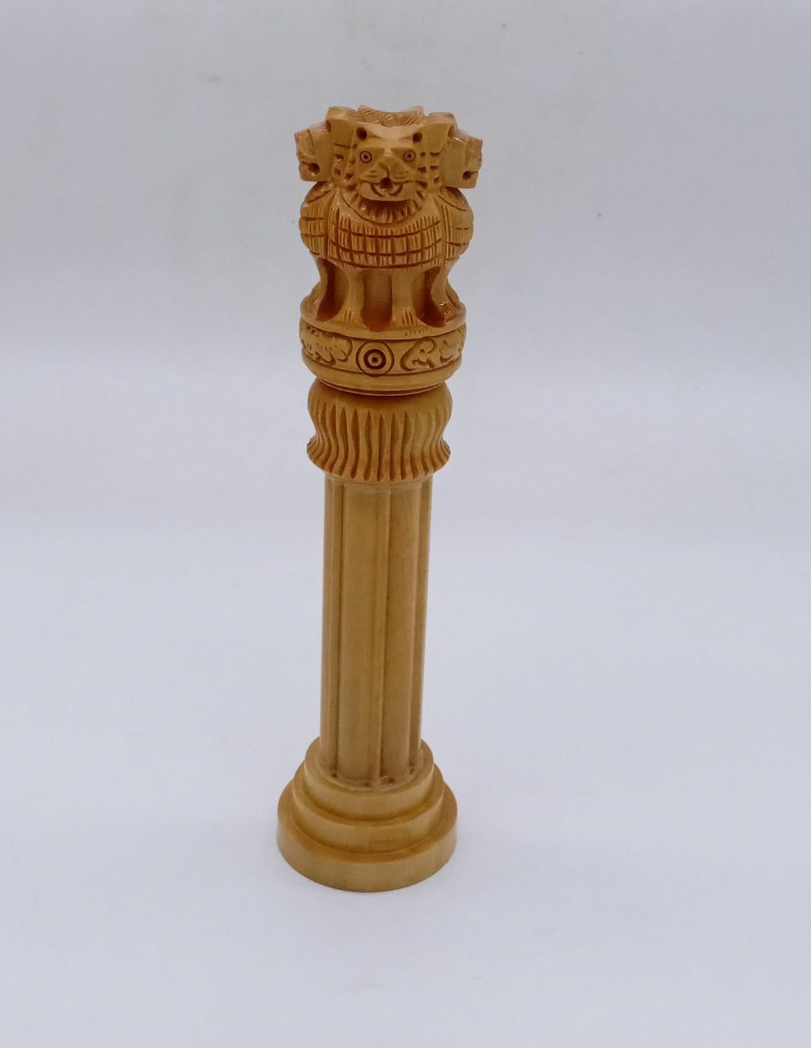 Wooden Ashoka Pillar 8 Inch Desk Table Decoration