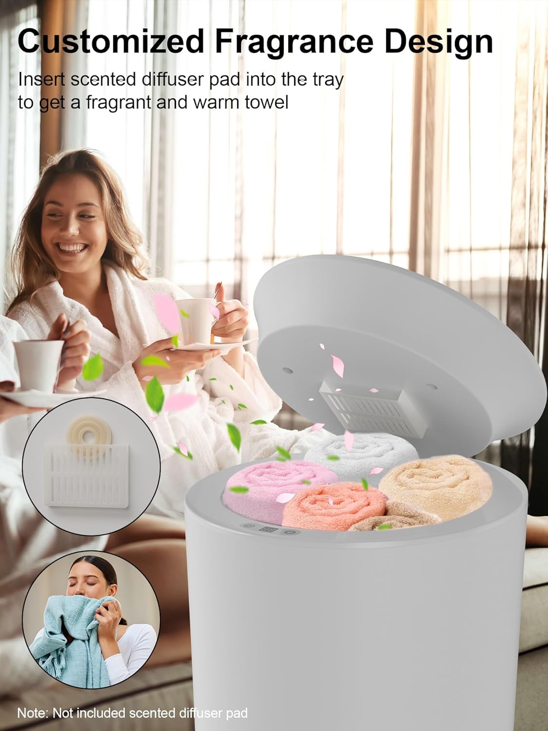 Uthfy 35L Towel Warmer Bucket with Aroma Tray