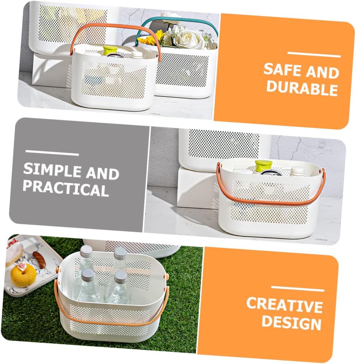 Cabilock Portable Shower Basket with Handles for Home and Travel