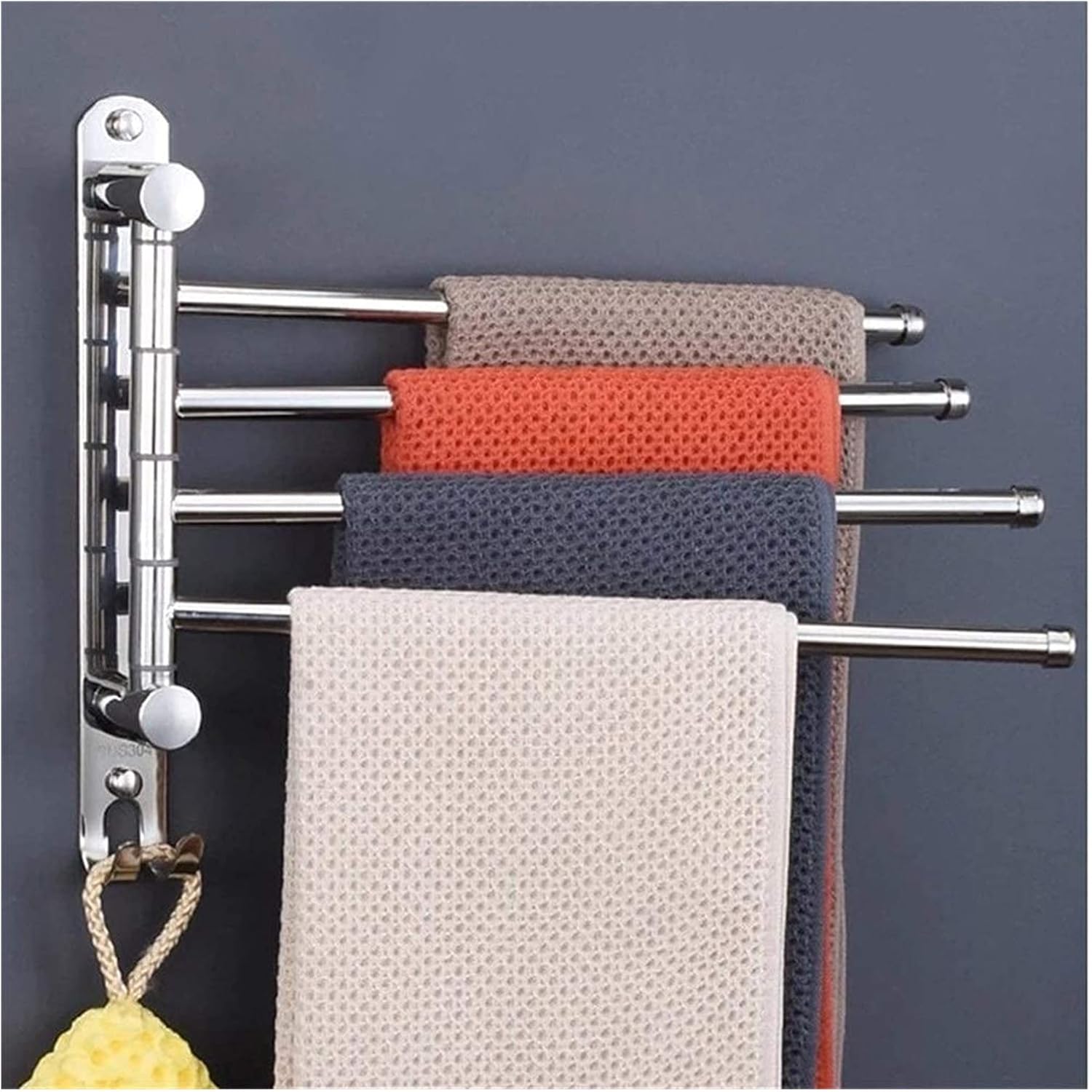 ALDEPO 3 Swivel Stainless Steel Towel Rail
