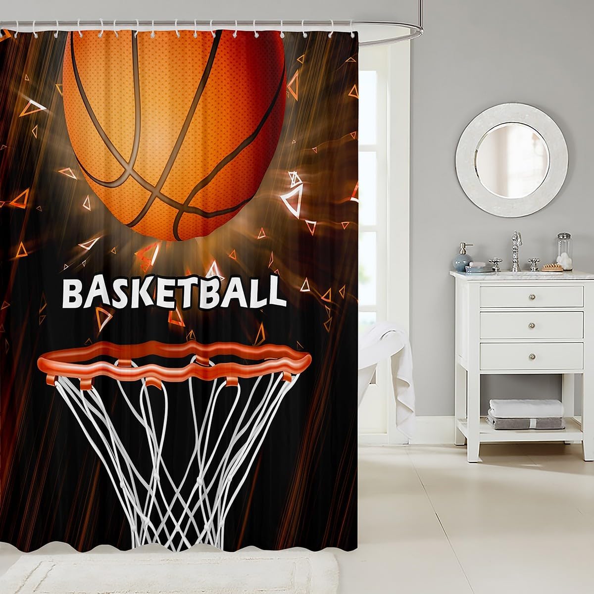 Feelyou Basketball Shower Curtain Set 72x78