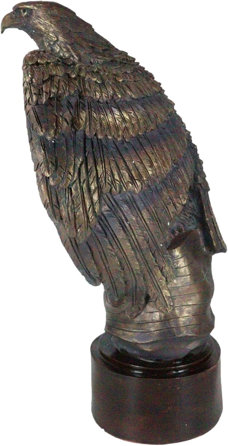 Ebros Gift Patriotic Bald Eagle Flag Statue